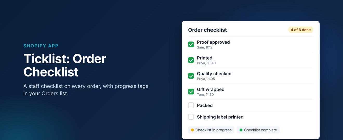 Introducing Ticklist: Order Checklist for Shopify